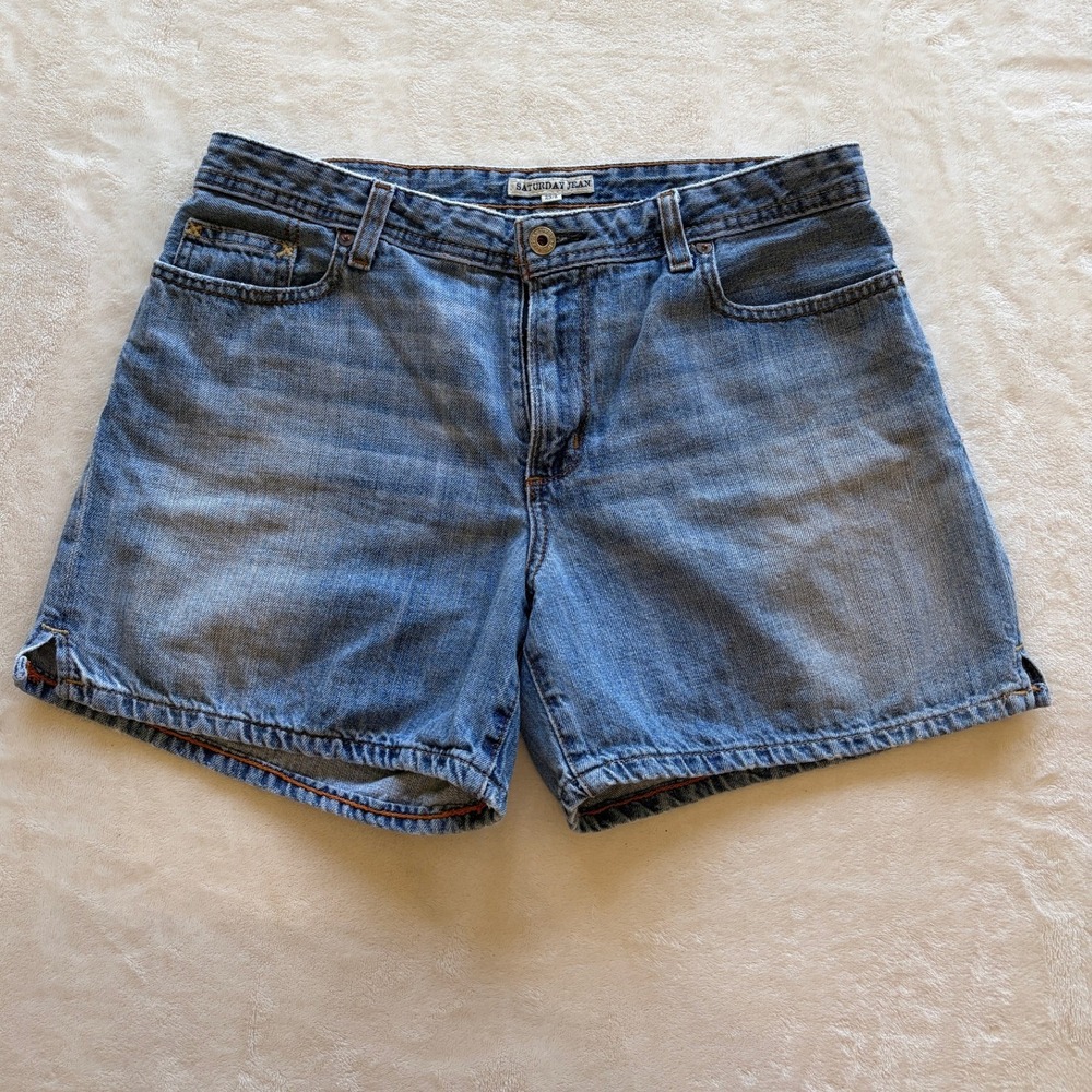 Vintage Polo Jeans Co Blue Saturday Jean Denim Shorts Womens 8 Excellent